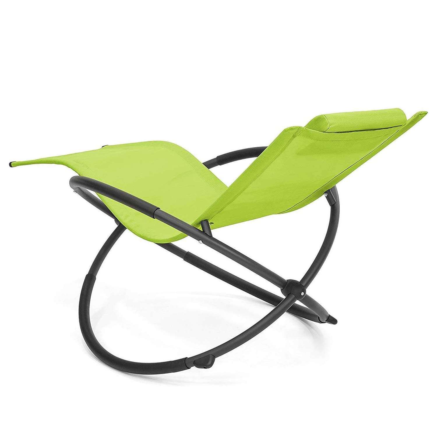 Outdoor Garden Zero Gravity Chair Orbital Rocking Chaise Lounge Lawn Chair Patio Orbital Chair