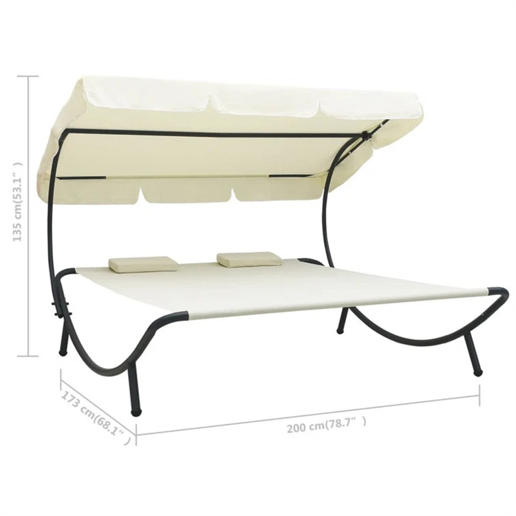 Outdoor Lounge Bed Garden Patio Sunlounger Sun Bed Daybed Chaise Lounges with canopy