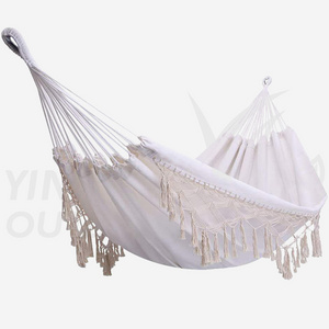 Outdoor Furniture Canvas Hammock Large Double Camping Hammock Swing Bed Cotton Hammock Brazilian Swing Bed for Bedroom