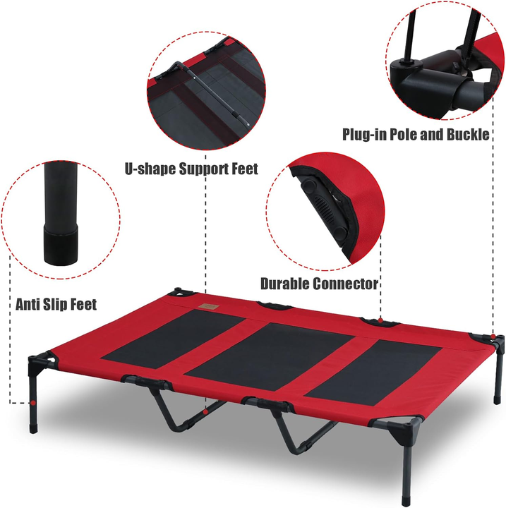 Portable Chew Proof Raised Waterproof Pet Cot Folding Outdoor Elevated Dog Bed