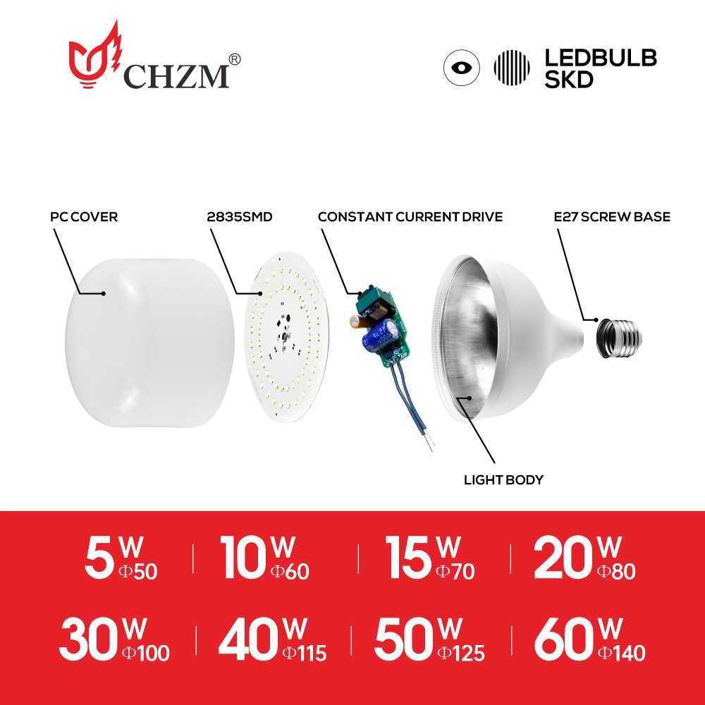 CHZM LED t bulbs e27 b22 for t shape lamp indoor chzm office home warehouse led light bulb