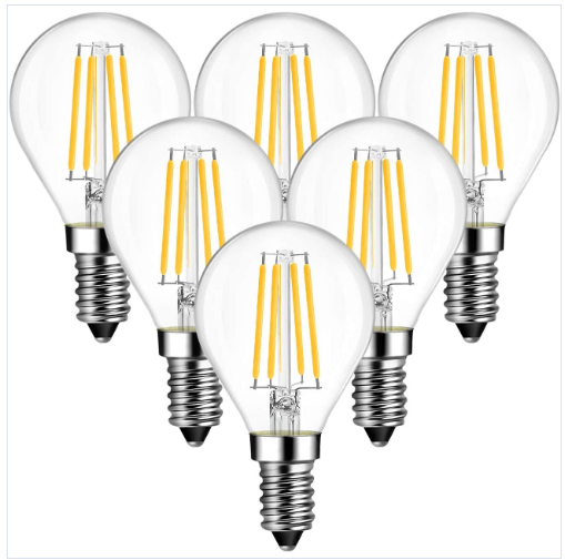 G45 filament bulb E27 decorative LED bulb retro creative small round glass  tungsten filament bulb