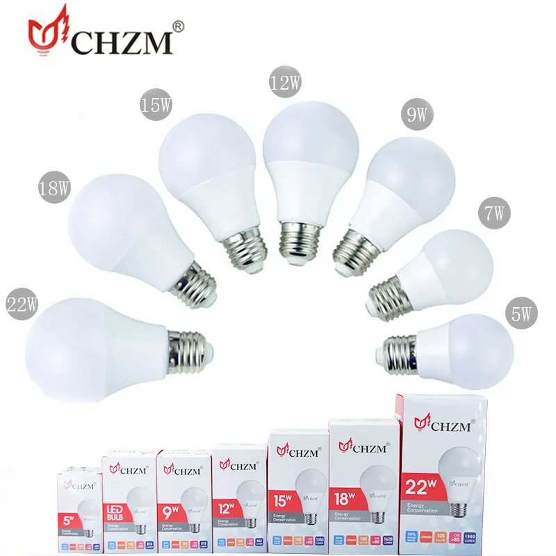 CHZM led bulb material 5W 7W 9W 12W 15W 18W 24W A60 skd/ckd led bulb skd A60