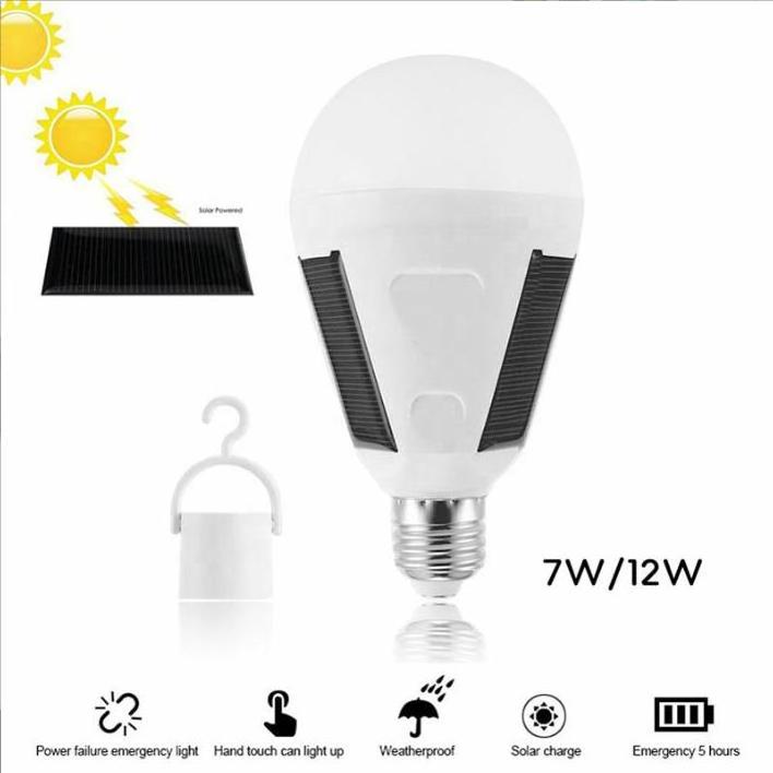 Solar LED Rechargeable Light Bulb Outdoor Wireless Camping Hook Bulb Light Stall Night Market Power Outage Emergency Light