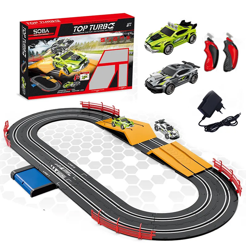 Slot Toys Diy Rail Way Car Track Toy Electric 1:43 Race Track For Kids Boys Children Plastic Racing Car Toy