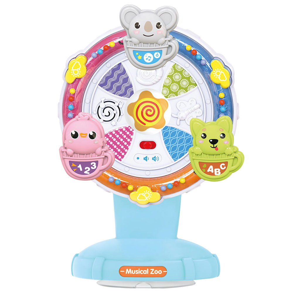 High Chair Toy Spinning Baby Spin wheel Children Suction Cup Bathroom Toy Music Lights Spinning Windmill Baby Toys