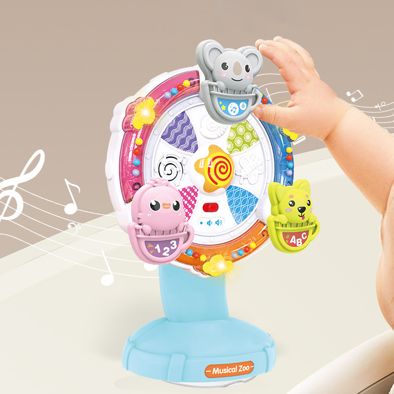 High Chair Toy Spinning Baby Spin wheel Children Suction Cup Bathroom Toy Music Lights Spinning Windmill Baby Toys