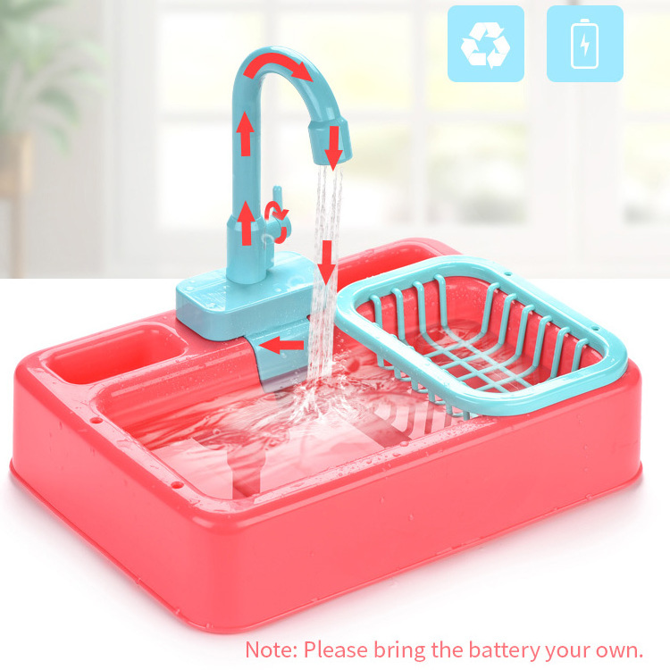 Kitchen Toys Set battery operated pretend play kitchen sink electric cycle outlet water dishwasher kitchen toys for kids