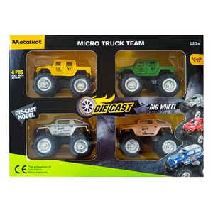 Hot sale 1 64 scale die cast truck model 4 pcs diecast toy pull back diecast truck