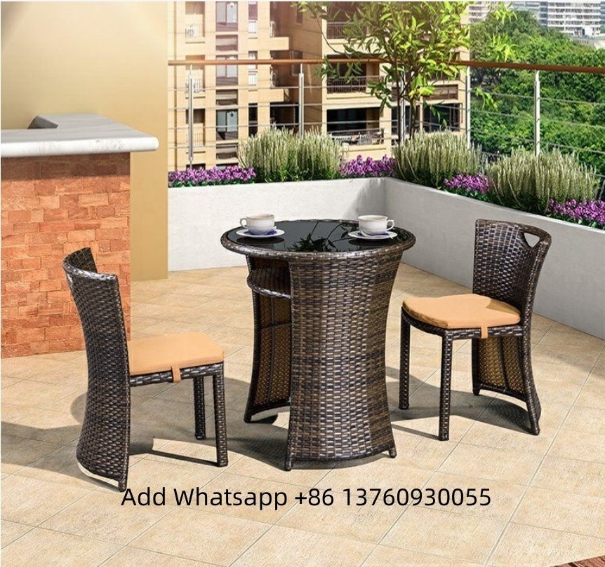 Balcony Coffee Table Set Round Rattan Garden Set Outdoor Furniture 2 seats sofa of three pieces