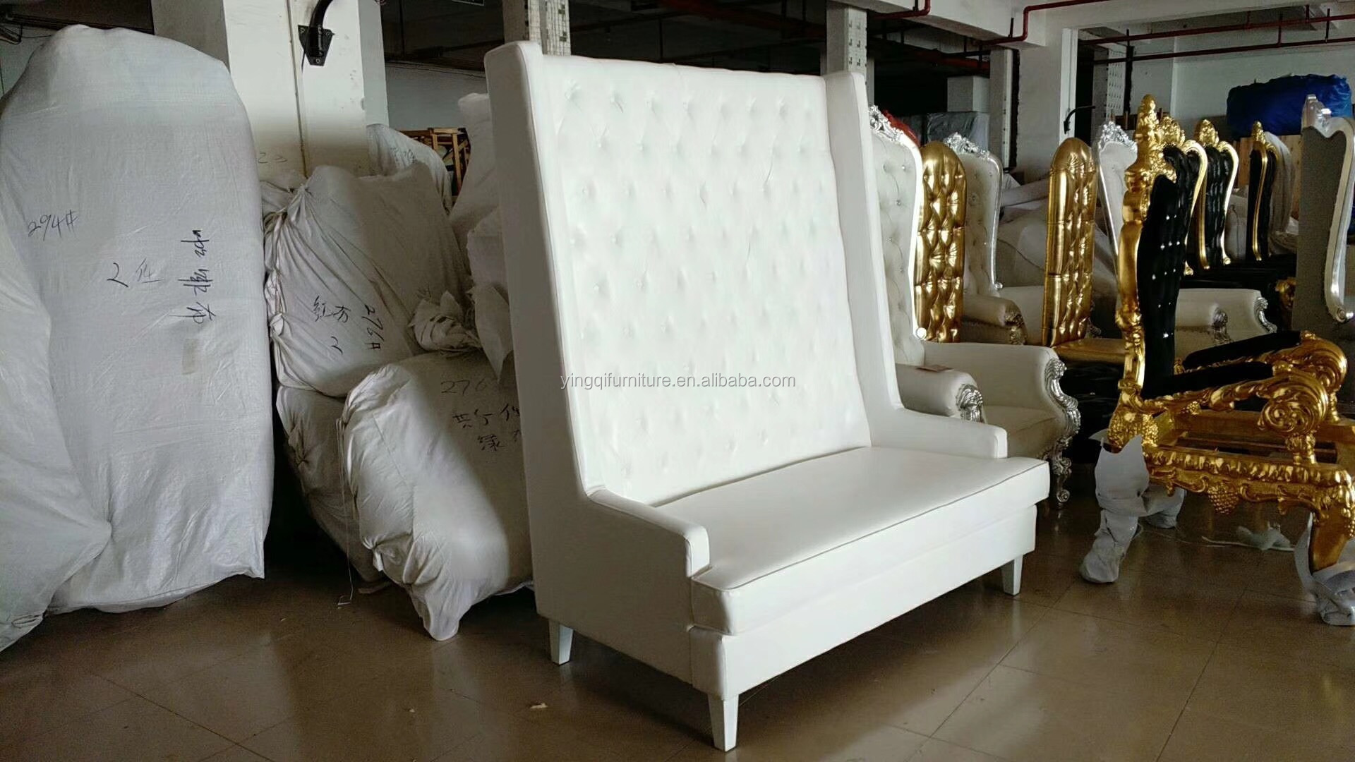 Double High Back Throne Loveseat Chair