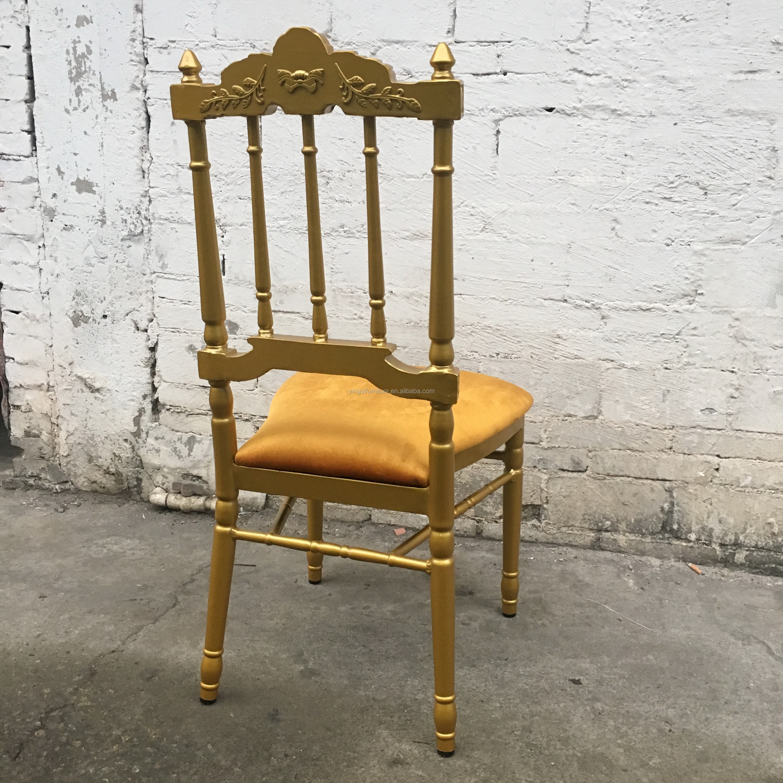 Wedding Hall Golden Aluminum Crown Napoleon Chairs