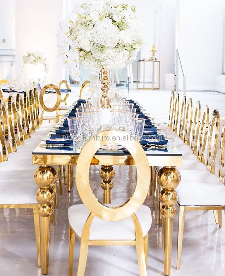 Golden Wedding Party Rental Stainless Steel Chairs