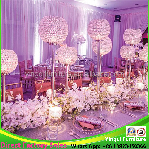 Tall Crystal Globe Candle Stick for Wedding Table Centerpieces