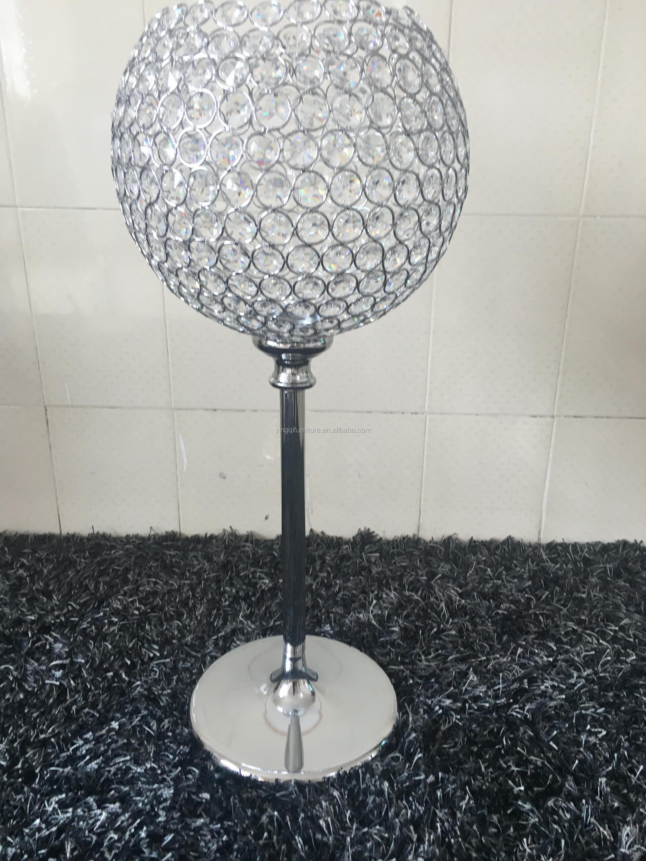 Tall Crystal Globe Candle Stick for Wedding Table Centerpieces