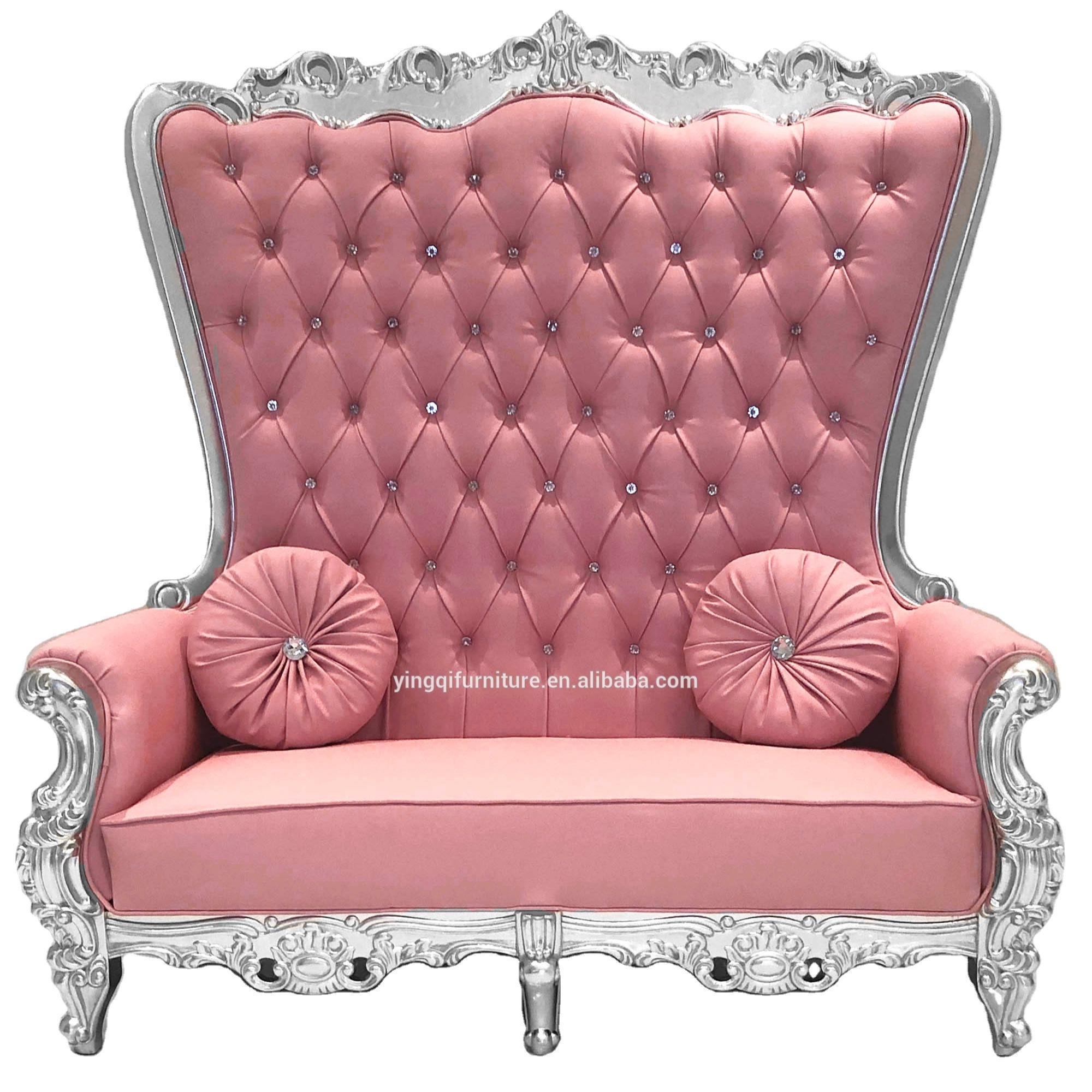 Double High Back Throne Loveseat Chair