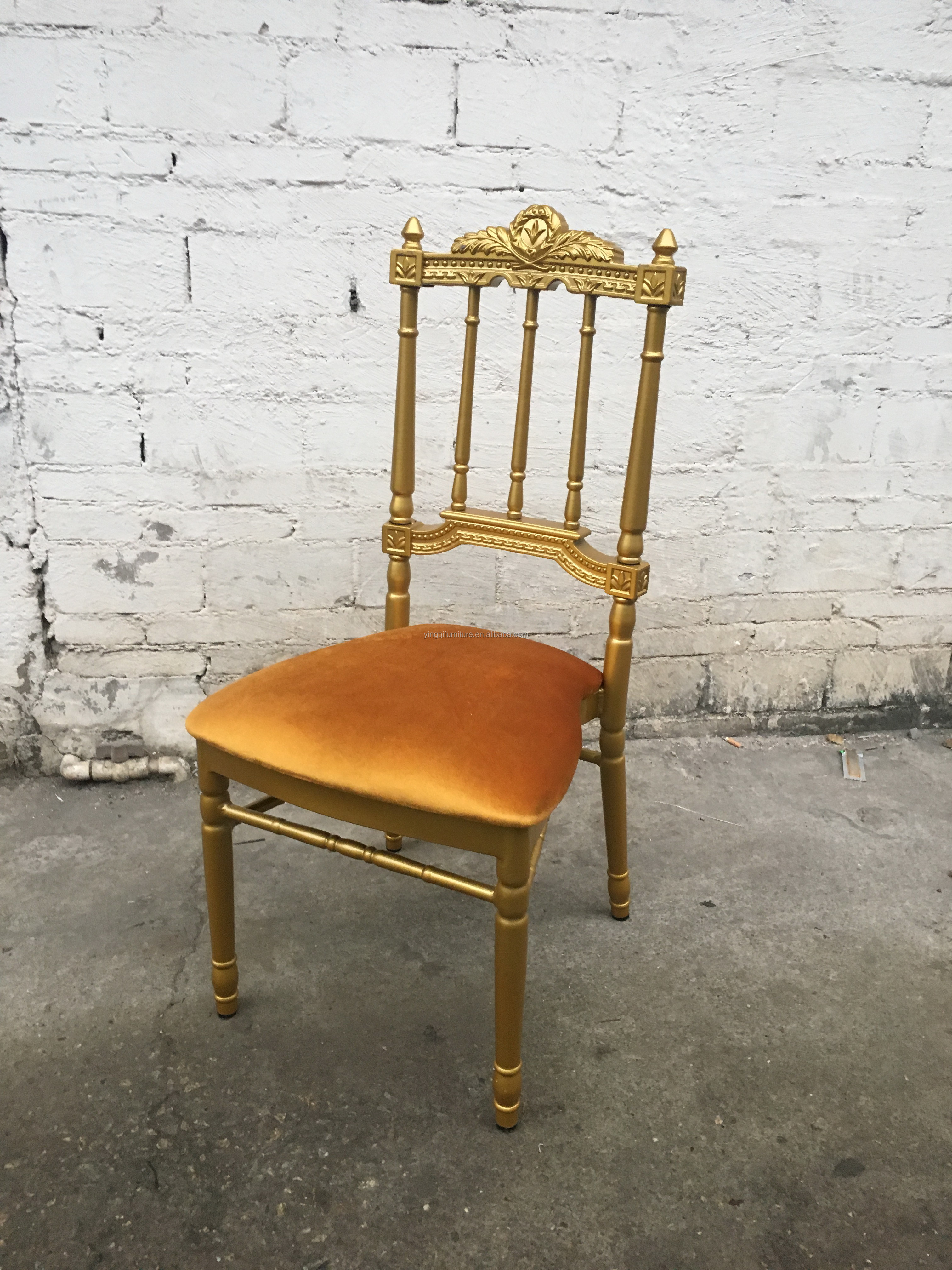 Wedding Hall Golden Aluminum Crown Napoleon Chairs