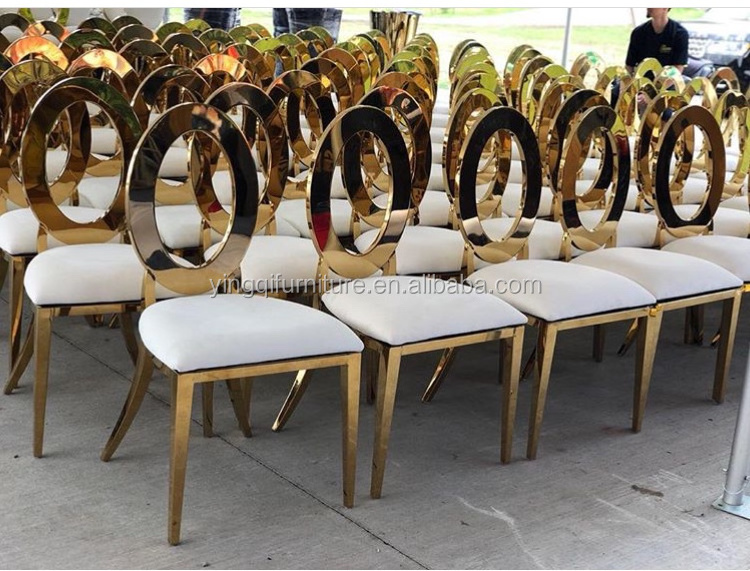 Golden Wedding Party Rental Stainless Steel Chairs