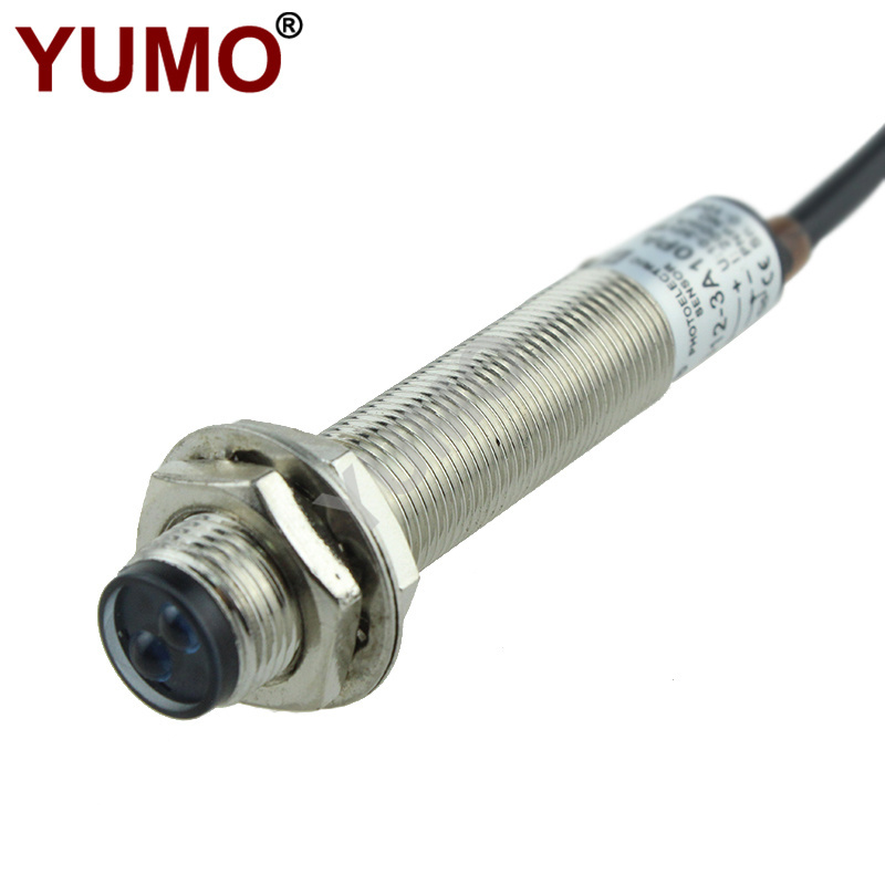 YUMO G12-3A10PA 10cm PNP NO M12 metal housing photoelectric sensor photo switch