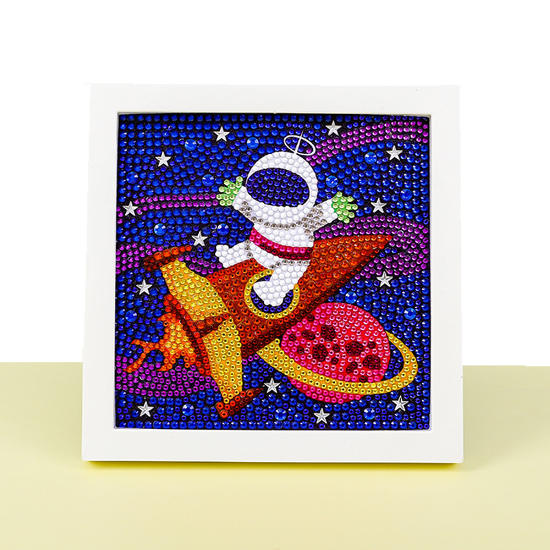 New Design 20x20cm DIY Easy Framed Kit Space Man Astronaut Diamond Painting For Boy's Gift