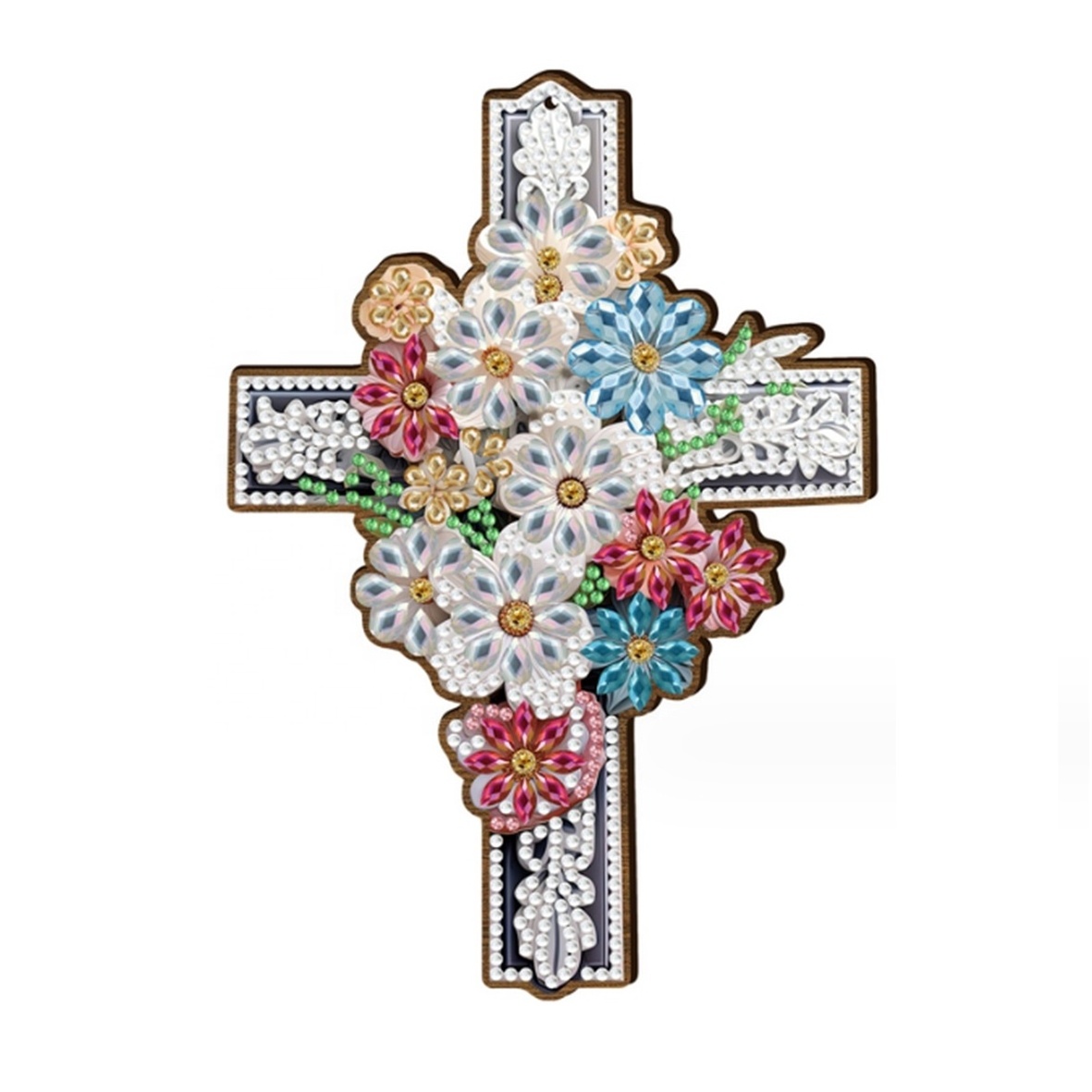 Wall Hanging Kits Wooden Novelty Crucifix Diy Beads Diamond Dotz 5D Diamond Painting Pendant