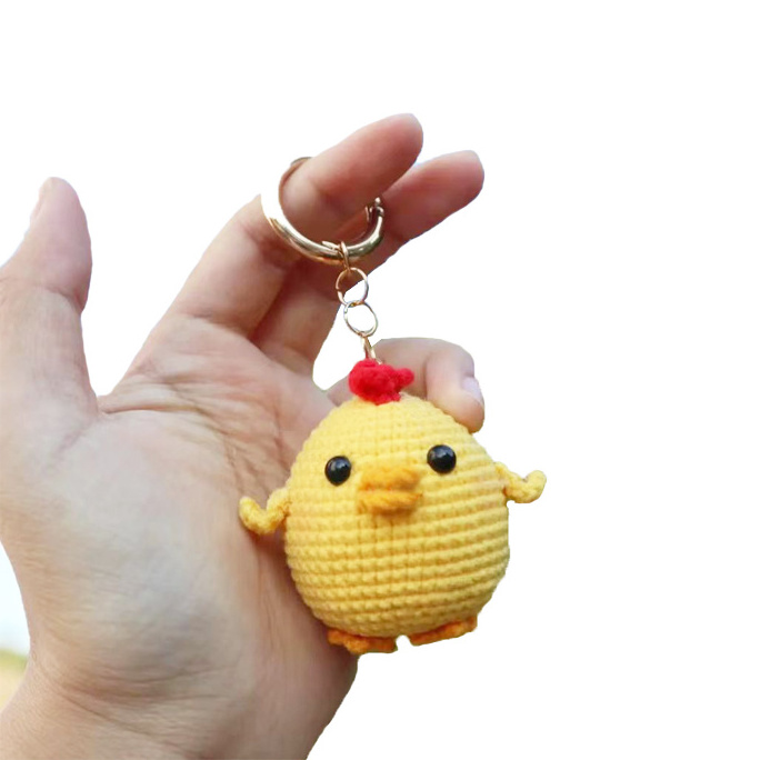 Easy Learn To DIY Animal Starter Keychain Kit Yarn Craft Crochet Kit For Beginners Cow