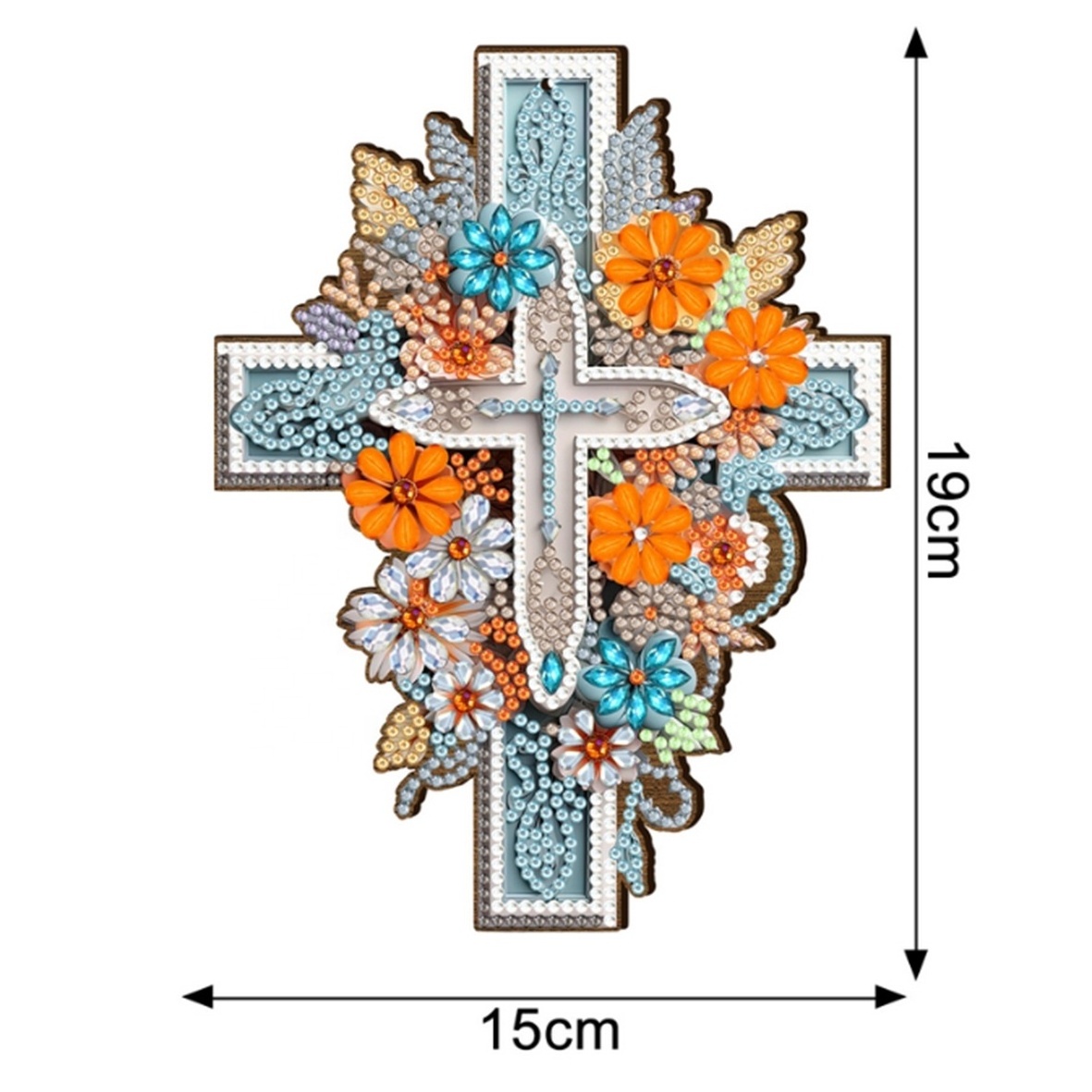 Wall Hanging Kits Wooden Novelty Crucifix Diy Beads Diamond Dotz 5D Diamond Painting Pendant