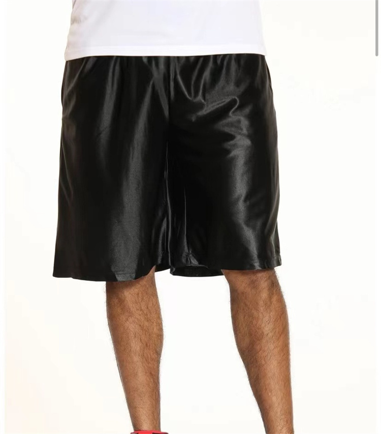 Low moq summer street wear wholesale men satin sport lined pijama custom blank shiny dazzling basketball shorts for men