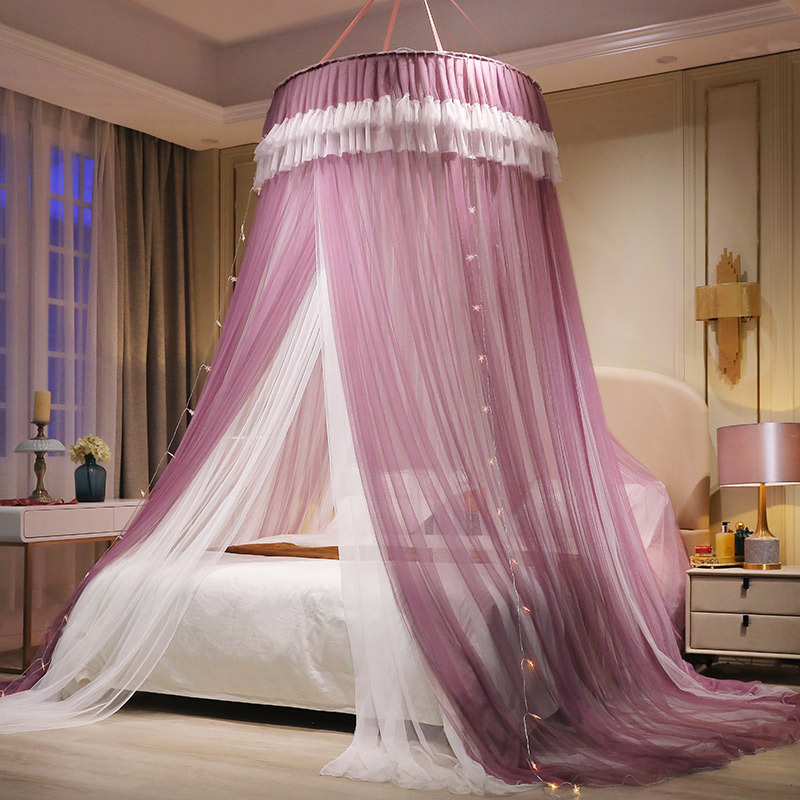 Fabric Mosquito Net Double Layer Palace Style Polyester White Hanging Baby Mosquito Net Wholesale Mosquito Net For Bed