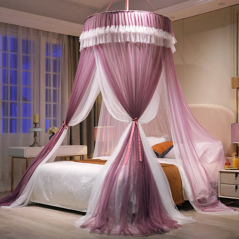 Fabric Mosquito Net Double Layer Palace Style Polyester White Hanging Baby Mosquito Net Wholesale Mosquito Net For Bed