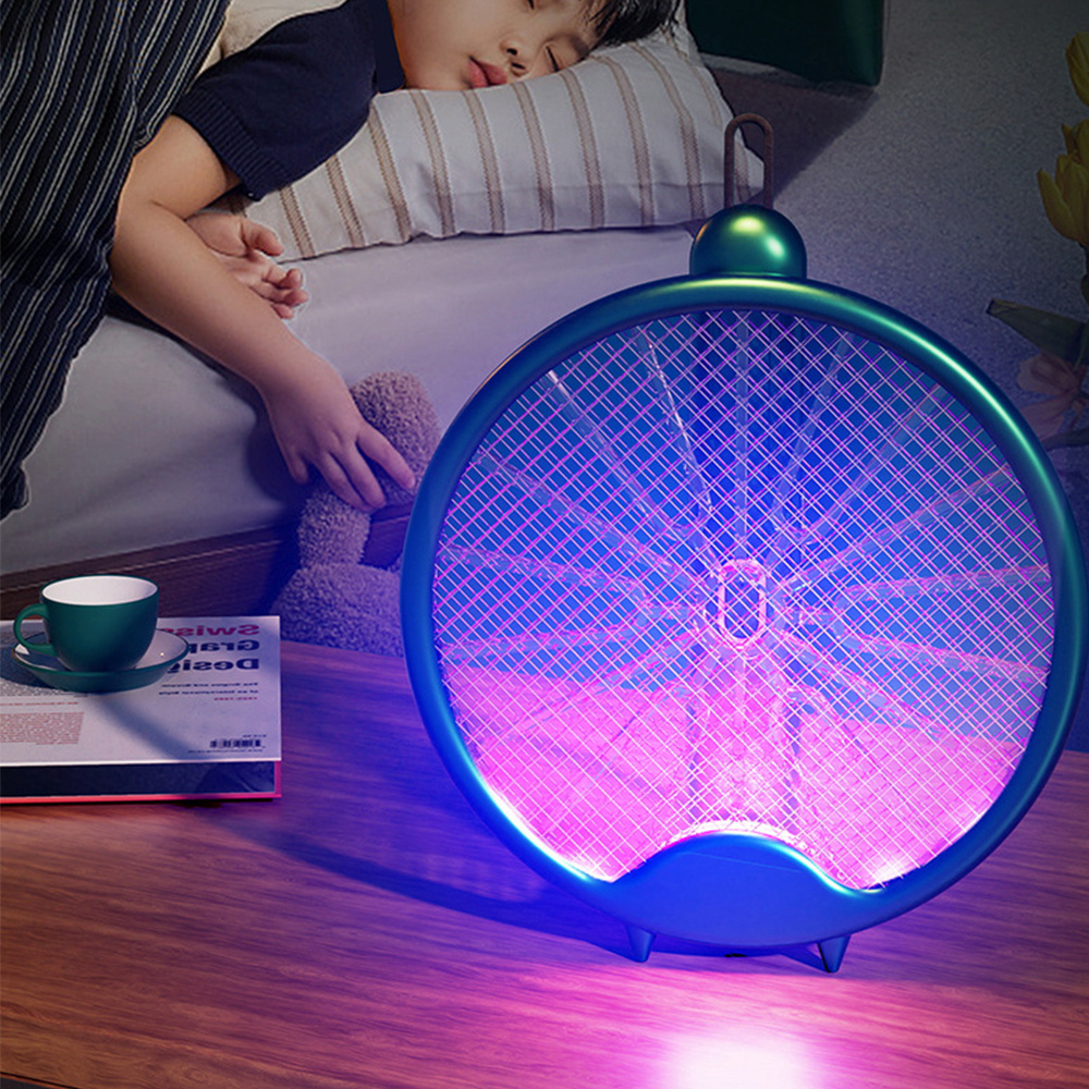 Rechargeable Folding Electric Mosquito Swatter Indoor 3000v Mosquito Racket with Led Lamp Hot Sale 3 in 1 USB Charging