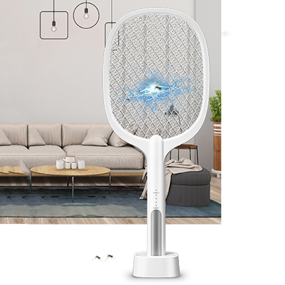 Wholesale Customized 3 In 1 Rechargeable Mosquito Swatter With Digital Meter Mosquito Lamp Electronic Racket