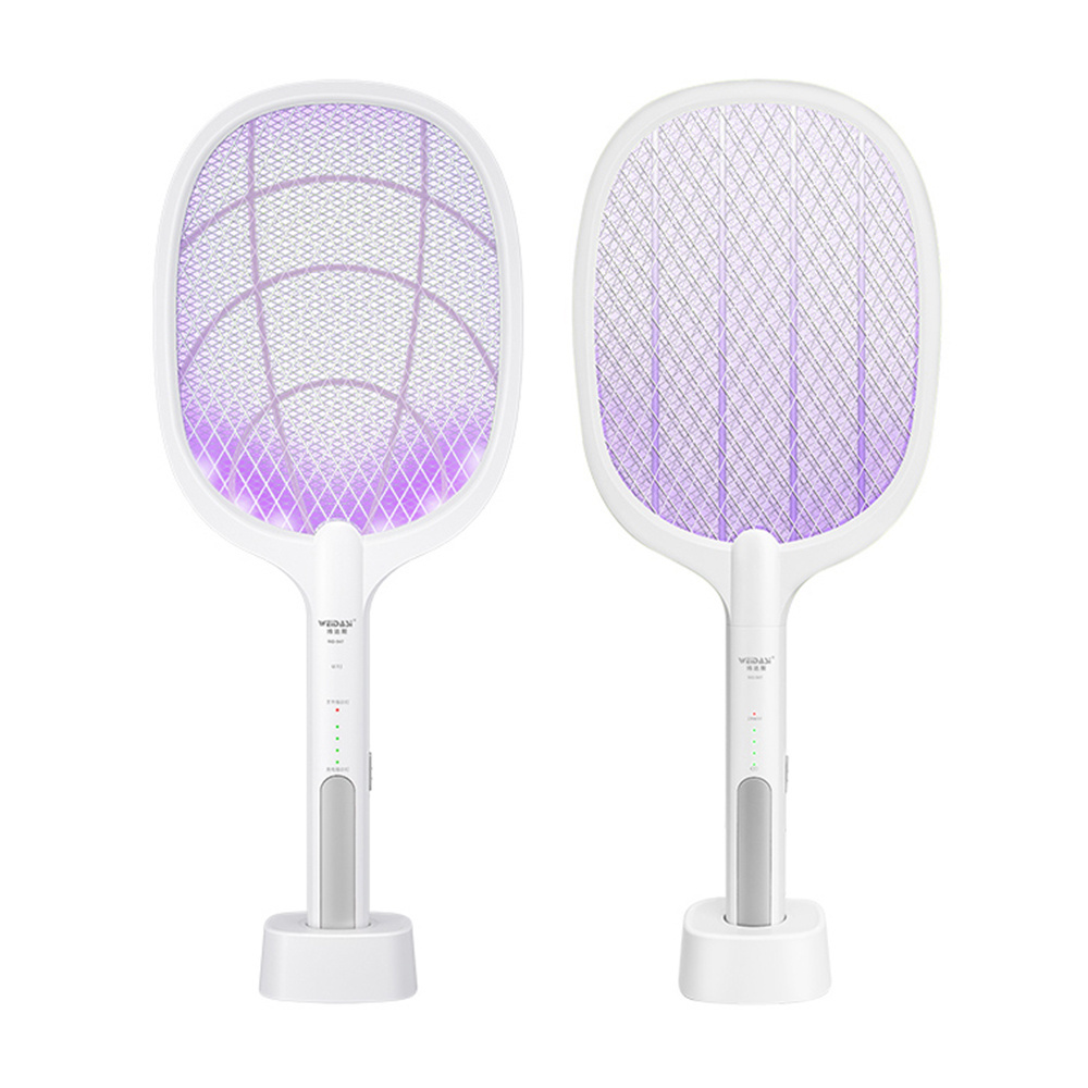 Factory Wholesale Fly Swatters Mosquito Swatter Electric Hitting Racket 2-in-1 USB Rechargeable Mosquito Swatter