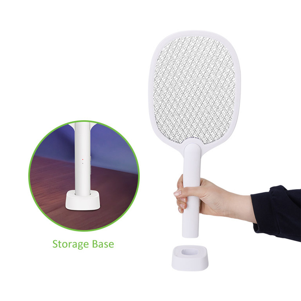 Top Selling Usb Charging Mini Portable Mosquito Swatter Rechargeable Bug Electric Fly Zapper Swatter with Base