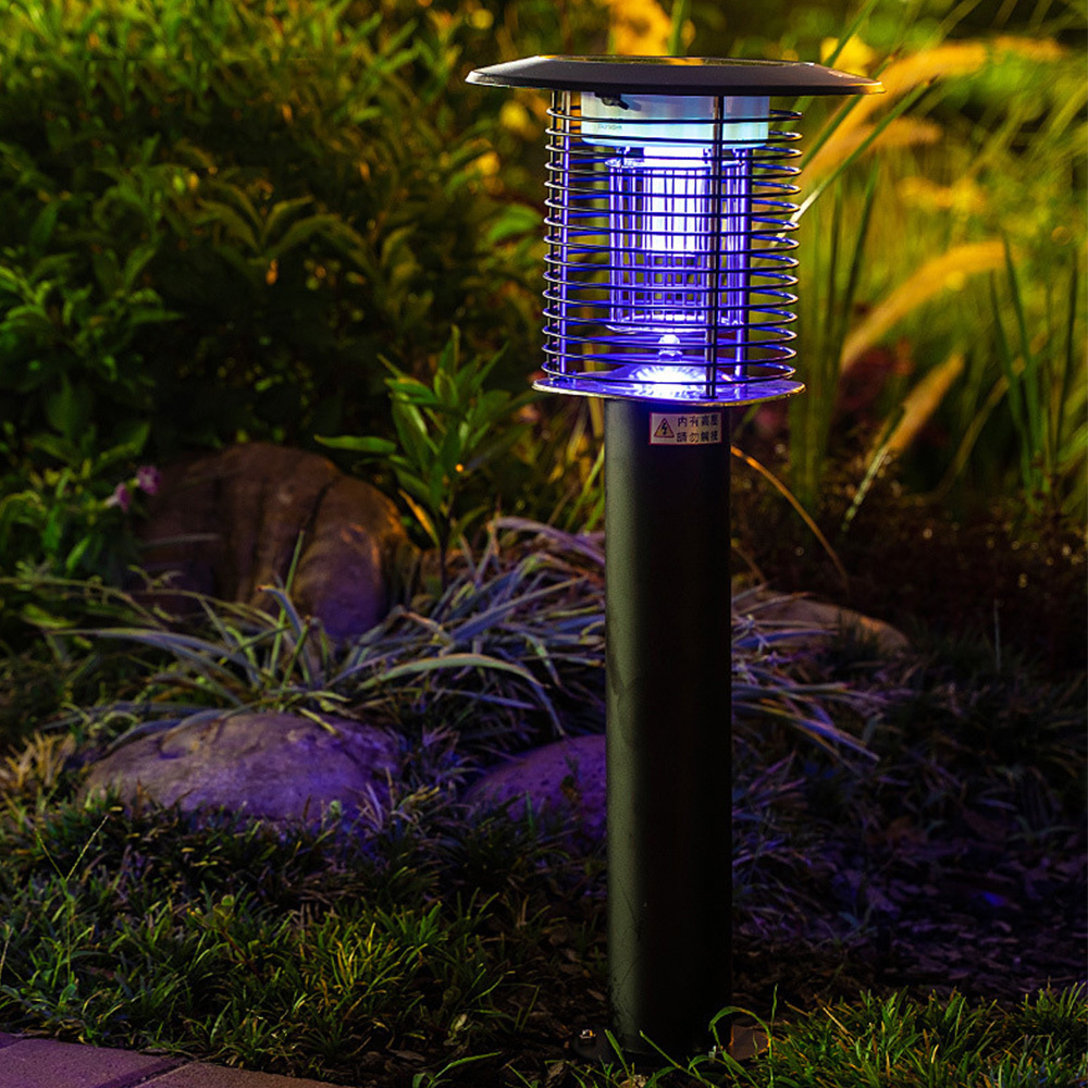 Mosquito Killer Outdoor Garden Farm Solar Waterproof Electric Bug Zapper Lighting Mosquito Killer Lamp with Solar Panel