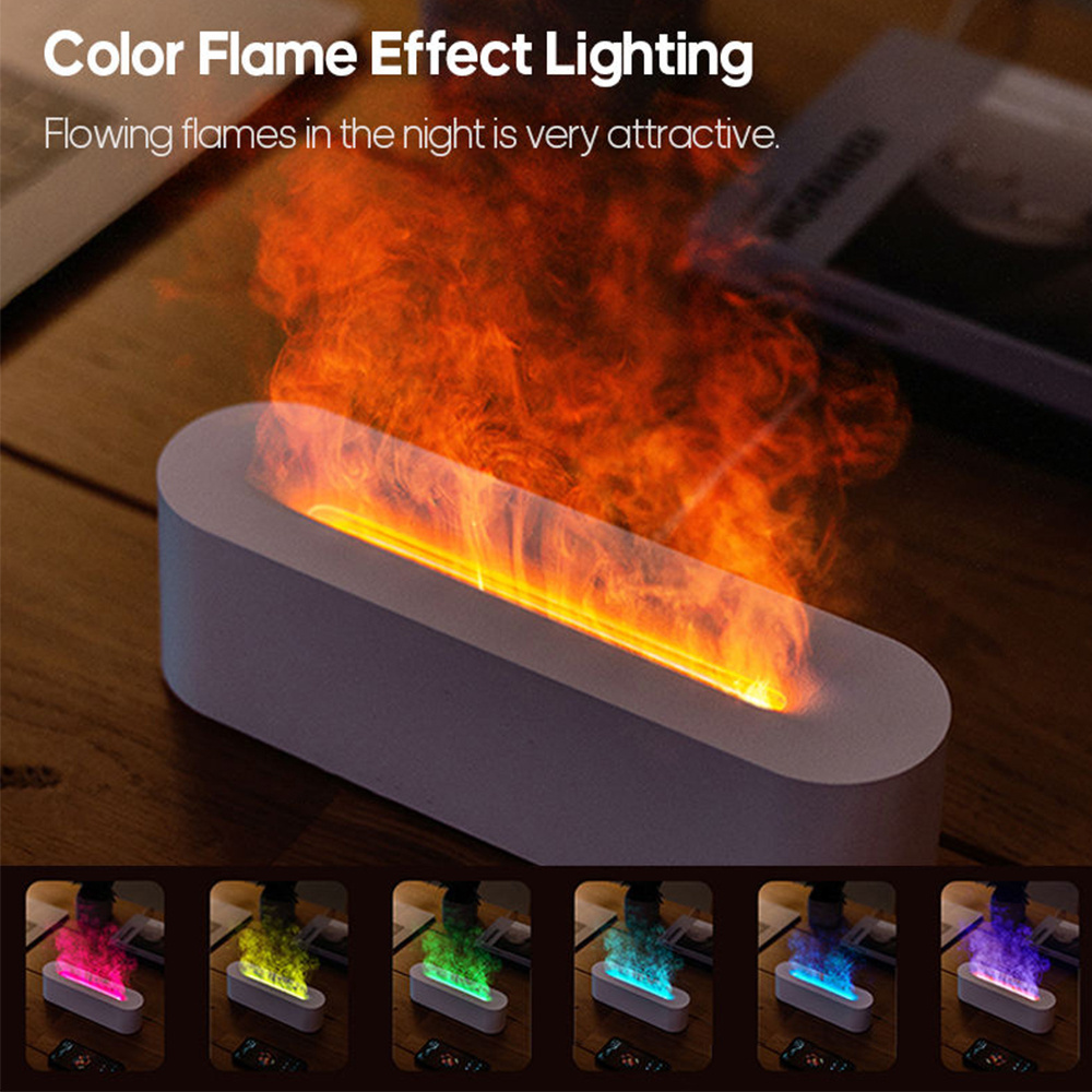 Portable 150ml Fire Flame Humidifier Aroma Diffuser Winter Colorful Flame Stove Humidifier For Home Office And Decoration