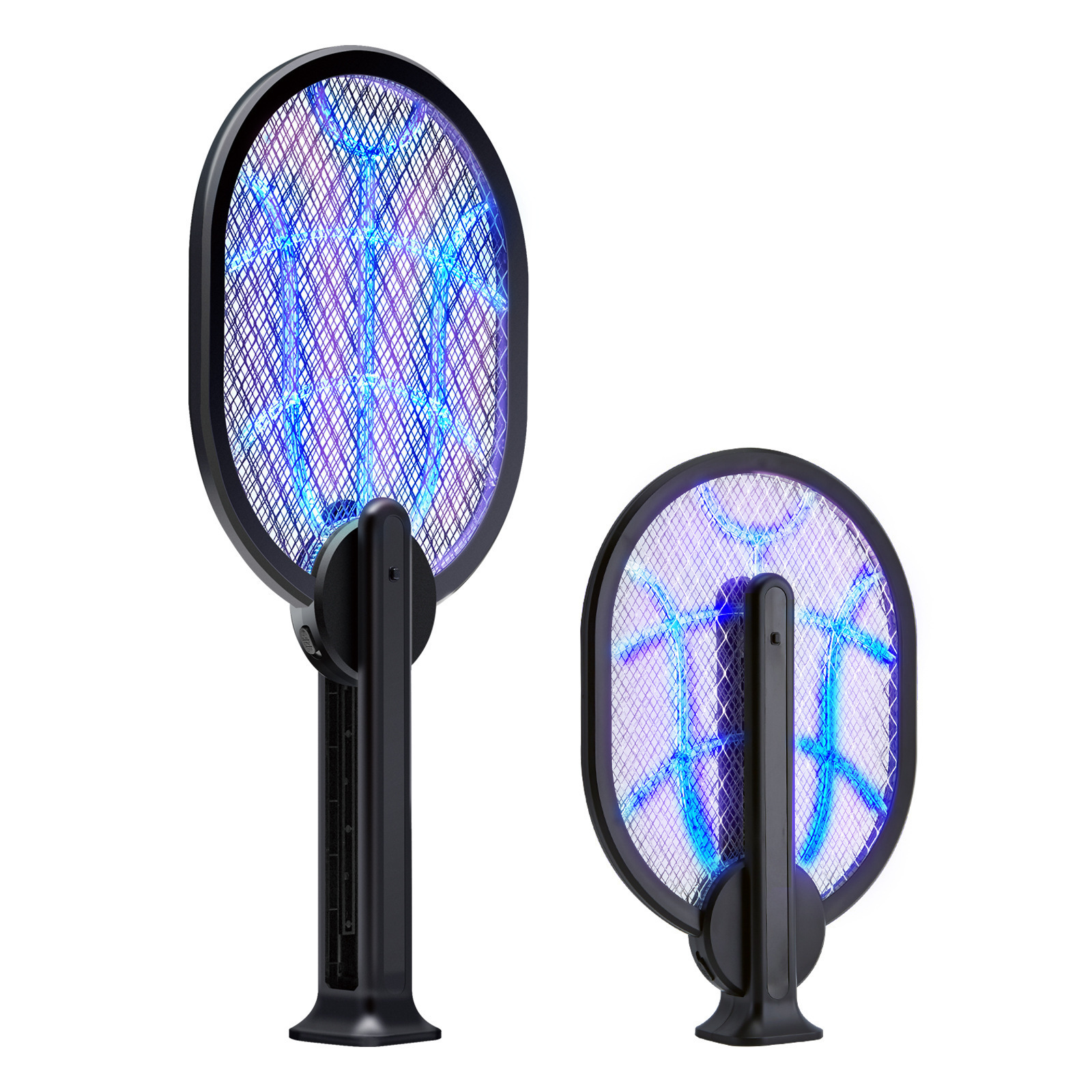 Hot Selling Rechargeable Electric Mosquito Swatter Fly Bug Killer Zapper Bat Uv Light 2in1 Retractable mosquito Racket