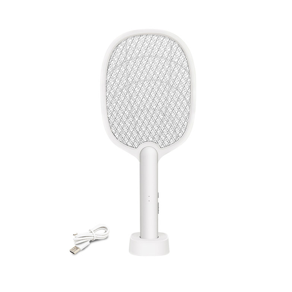 Top Selling Usb Charging Mini Portable Mosquito Swatter Rechargeable Bug Electric Fly Zapper Swatter with Base