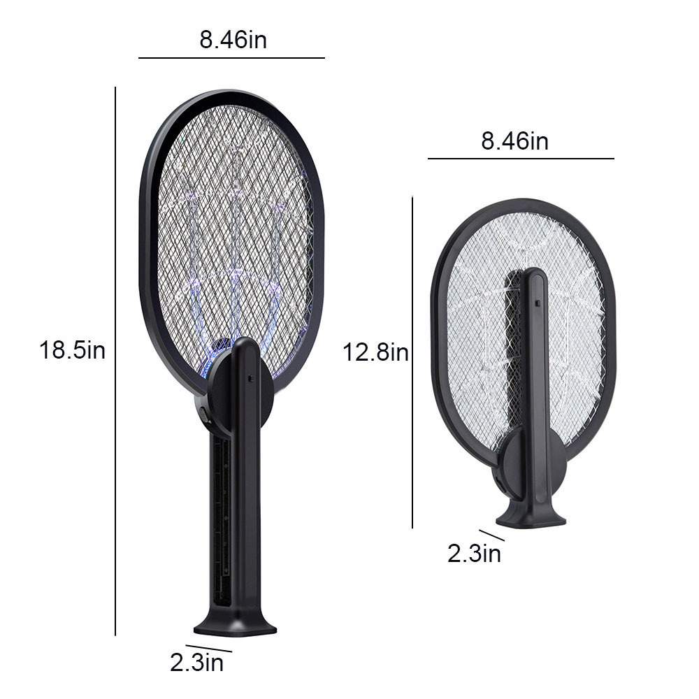 Hot Selling Rechargeable Electric Mosquito Swatter Fly Bug Killer Zapper Bat Uv Light 2in1 Retractable mosquito Racket