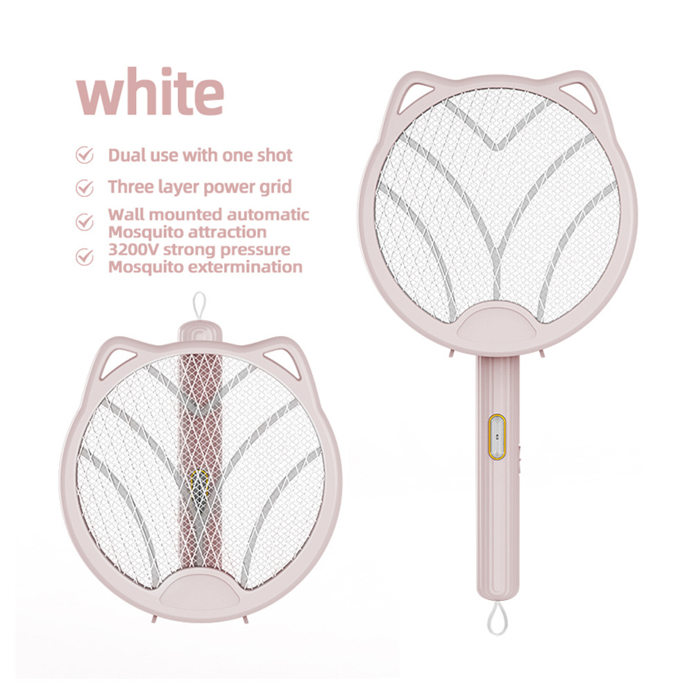 Electric Shock Rechargeable Racket Insect Fly Mosquito Swatter Killer Foldable Rotating Wall-mounted Electric Mosquito Swatter