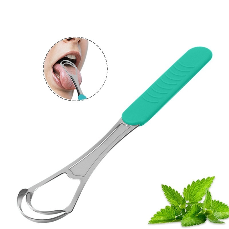 High quality Gold Stainless Steel Surgical Grade Oral Teeth Care Tool Tongue Cleaners 304 Stainless Steel Tongue Scraper