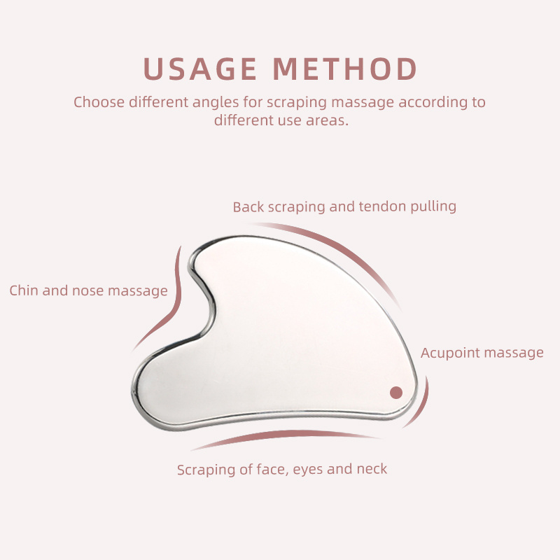 cold face massager tool premium 304 stainless steel gua sha metal stainless steel guasha board