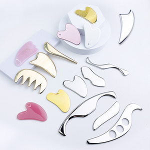 OEM/ODM custom logo skincare tools massager products 304 stainless steel gua sha tool heart shape gua sha stainless steel