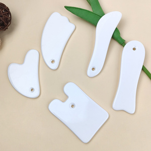 custom white horn heart ceramic gua sha massage scraping tool body gua sha ceramic korea