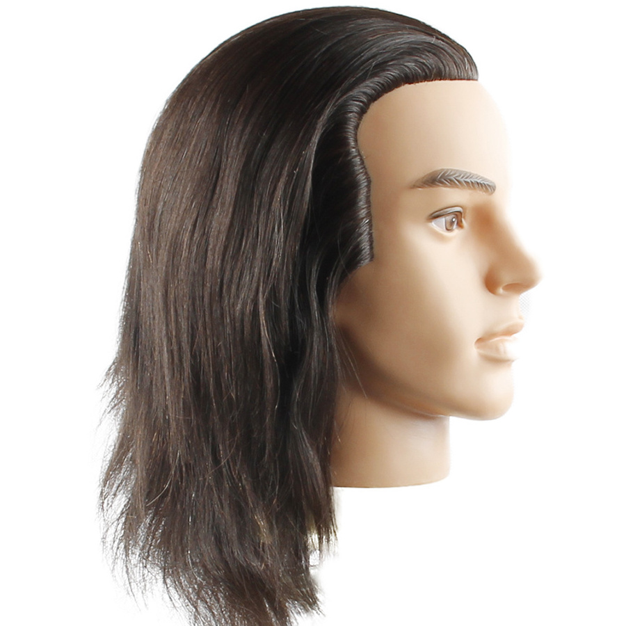 Factory Direct Sales Hair Mannequins Head Human Hair Training Head Manikins Dummy Beard Male Mannequin Head