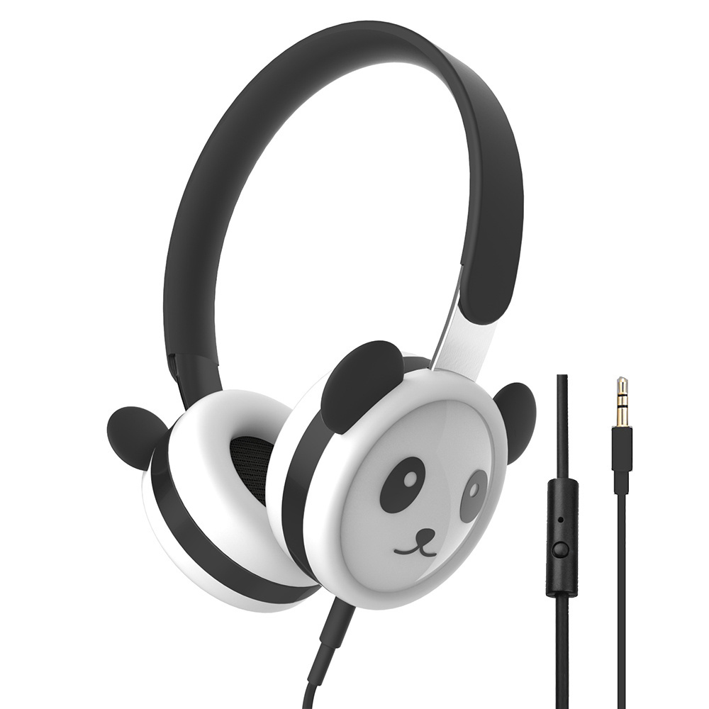 Import Headphones China Panda Kids Animal Headphones Wired Headphones Over Ear with Mic