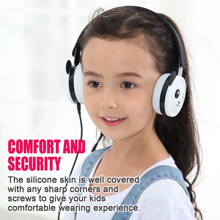 Import Headphones China Panda Kids Animal Headphones Wired Headphones Over Ear with Mic