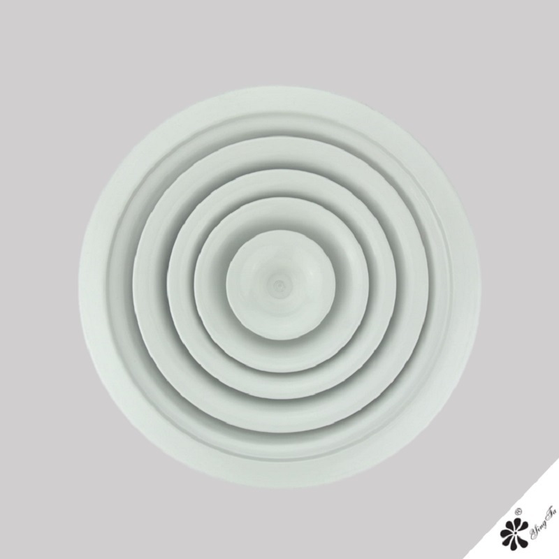 Surface mounted round ceiling diffuser