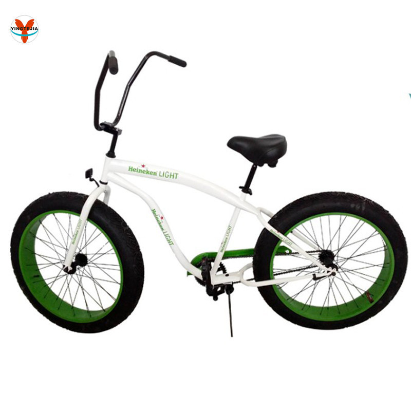 The latest style of fat bike wheels 26 inch  fat tire sing speed mens  cruiser bicycle