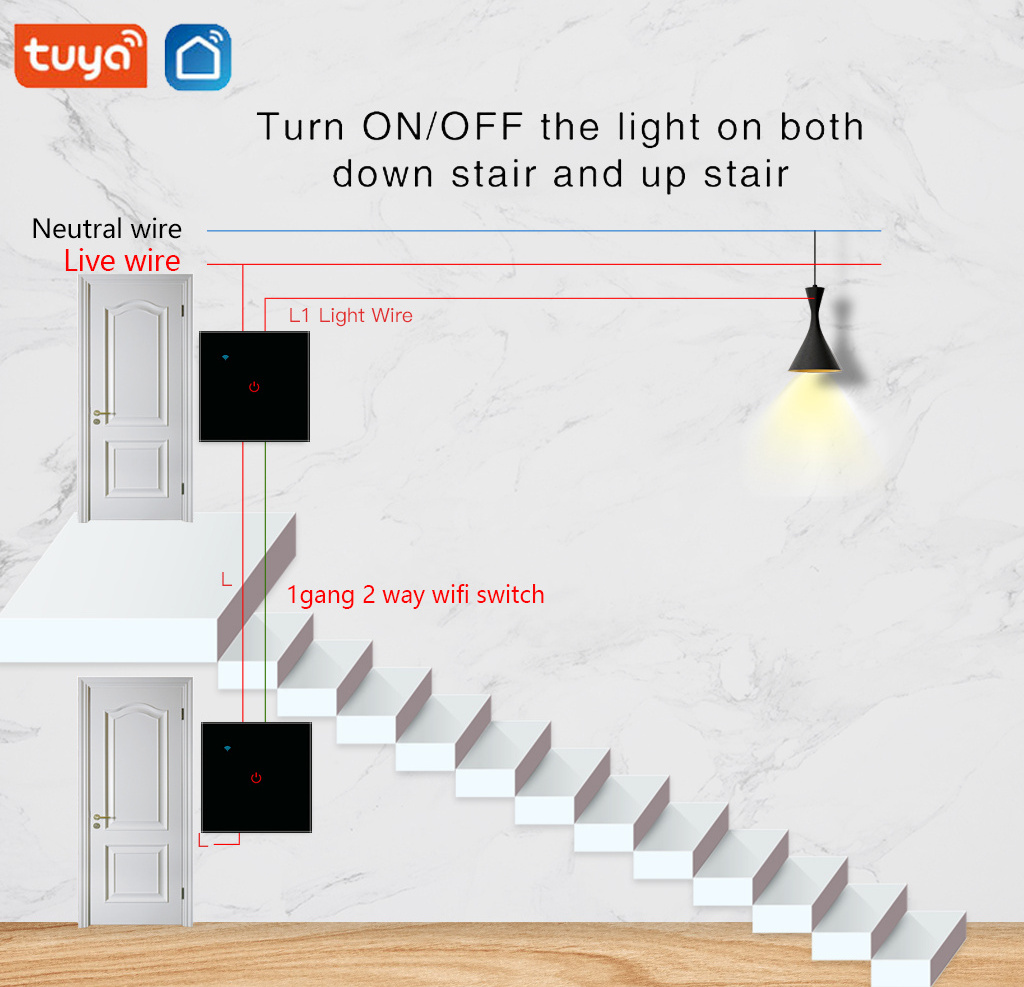 86 Type Tuya Smart Voice Control Wall Smart Home Touch Wifi Light Switch 1/2/3 Gang 1 Way EU/UK Standard